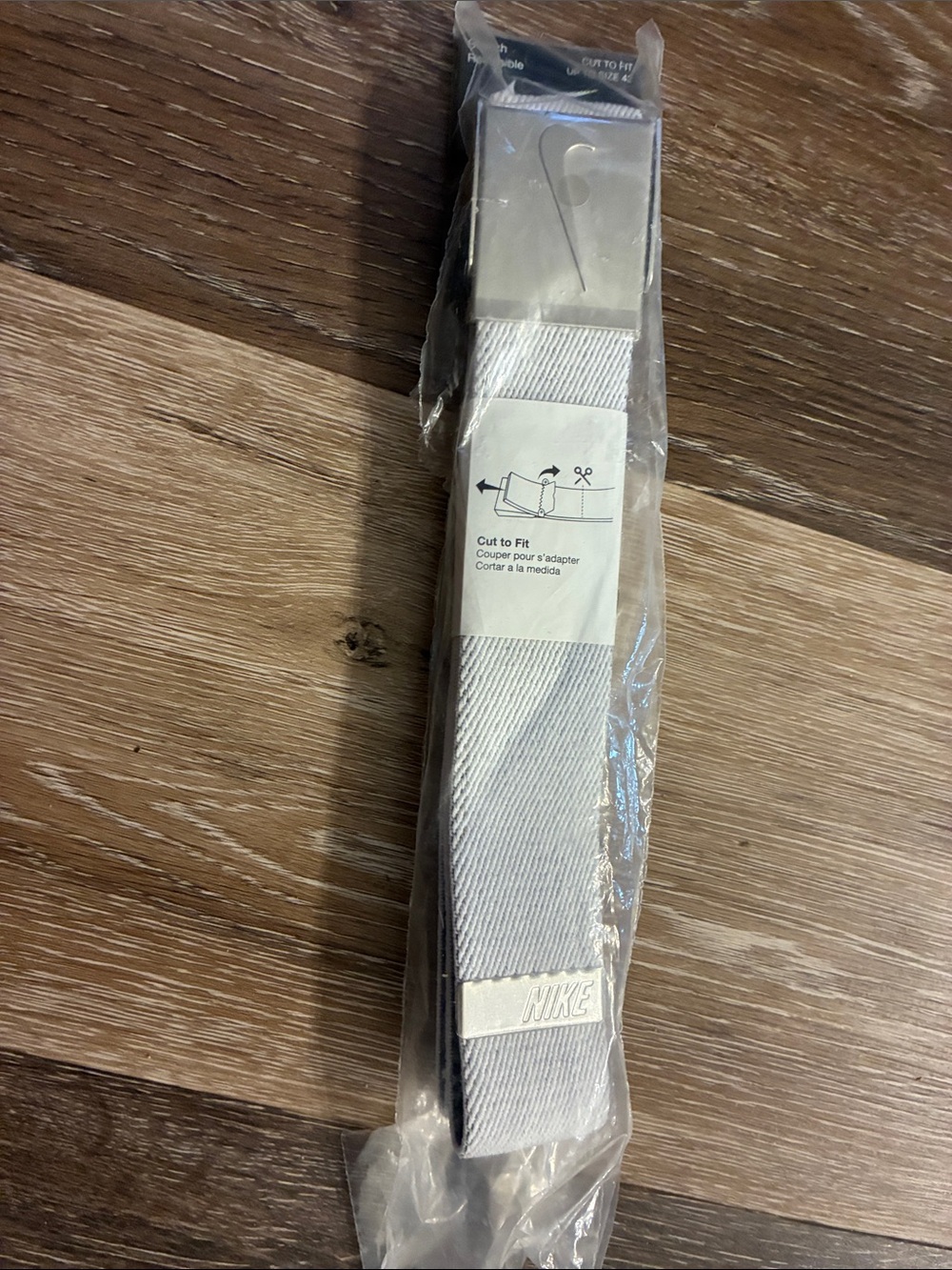 Nike White Men’s Webbed Fabric Belt with Silver Buckle